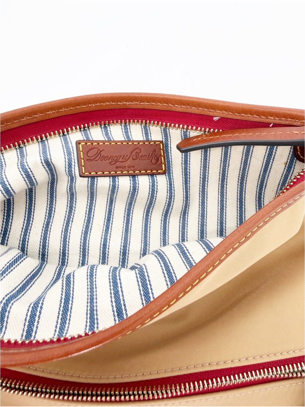 Dooney & Bourke Wayfarer Nylon Flapover Crossbody Taupe - Picture 9 of 11
